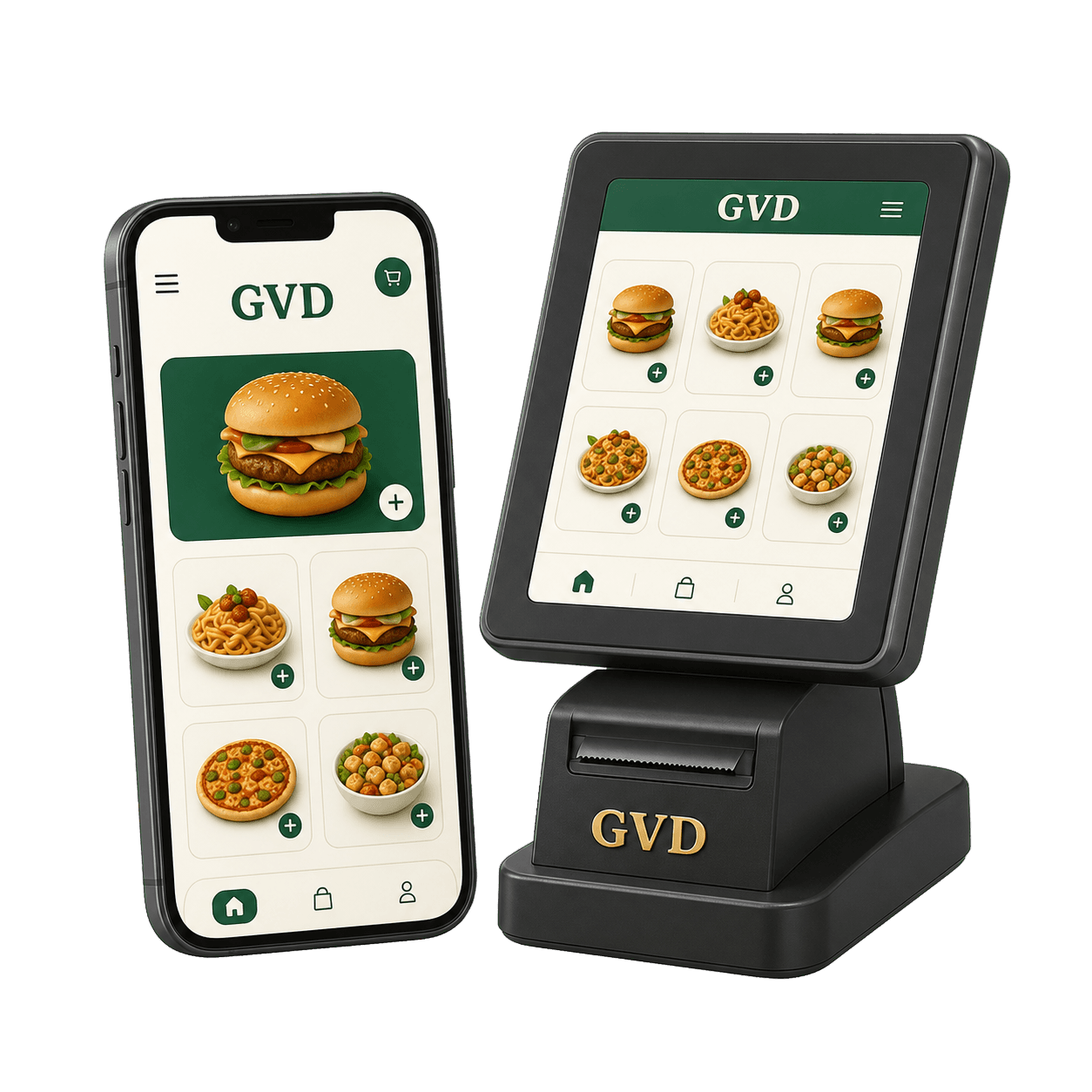 GVD ordering app and point-of-sale terminal